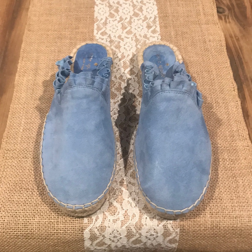 Kate Spade ‘Laila’ Blue Suede Espadrille 8M NWOT